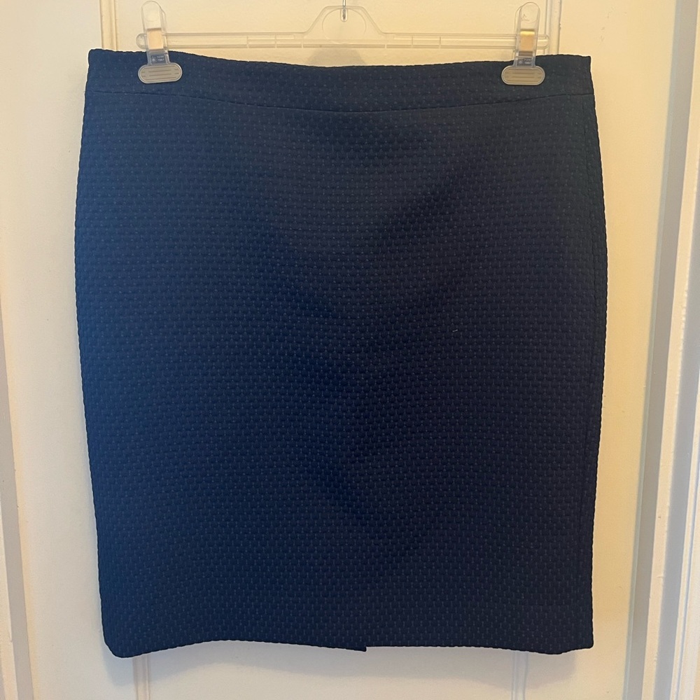 J Crew Patterned Blue Pencil Skirt